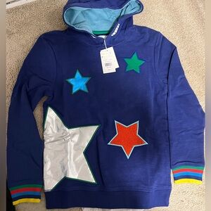 NWT Baby Boden Starboard blue stars young boy hoodie 9-10Y
